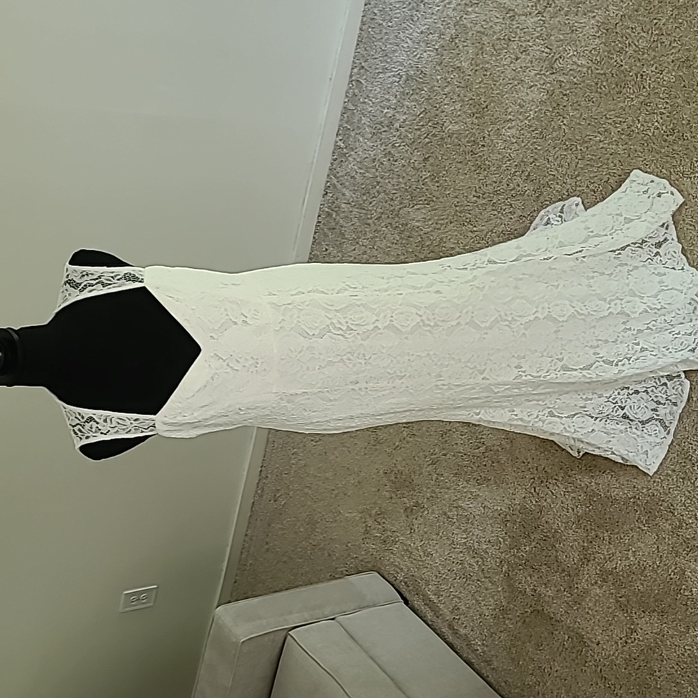 Lulus Rosetta White Lace Maxi Dress Size Large